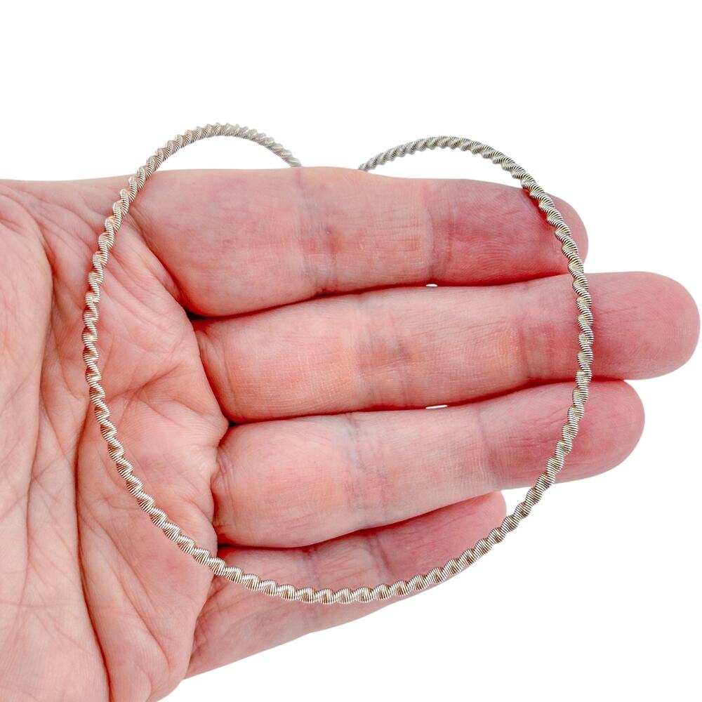 Vintage Italy Sterling Silver 925 Twisted Chain Necklace 16"-18"